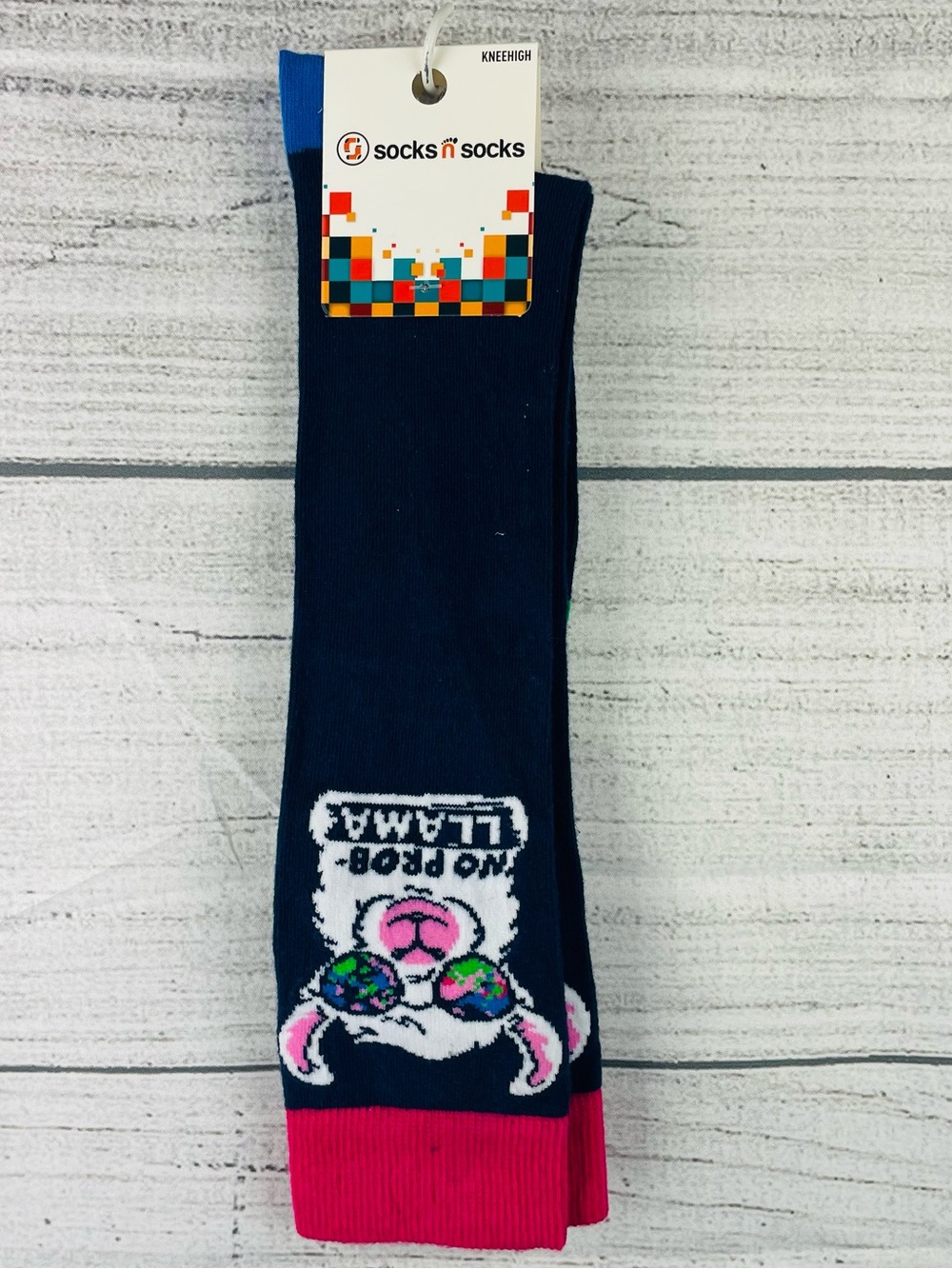 Socks n Socks Women's One Size Knee High Funny No Prob Llama Socks - NEW